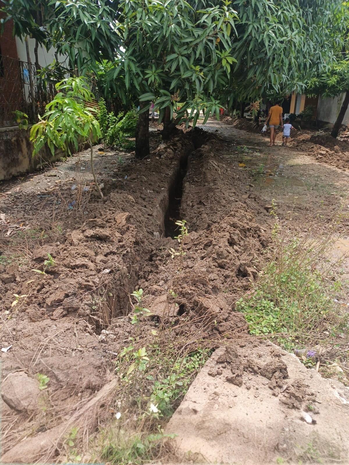 Zanja de instalación de gas GLP
